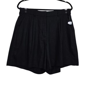 Old Navy Womens Black Extra High Rise Linen Trouser Shorts Size L NWT